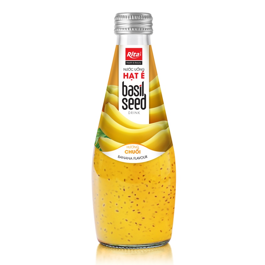 Basil Seed Drink With Banana Flavor 290ml Glass Bottle